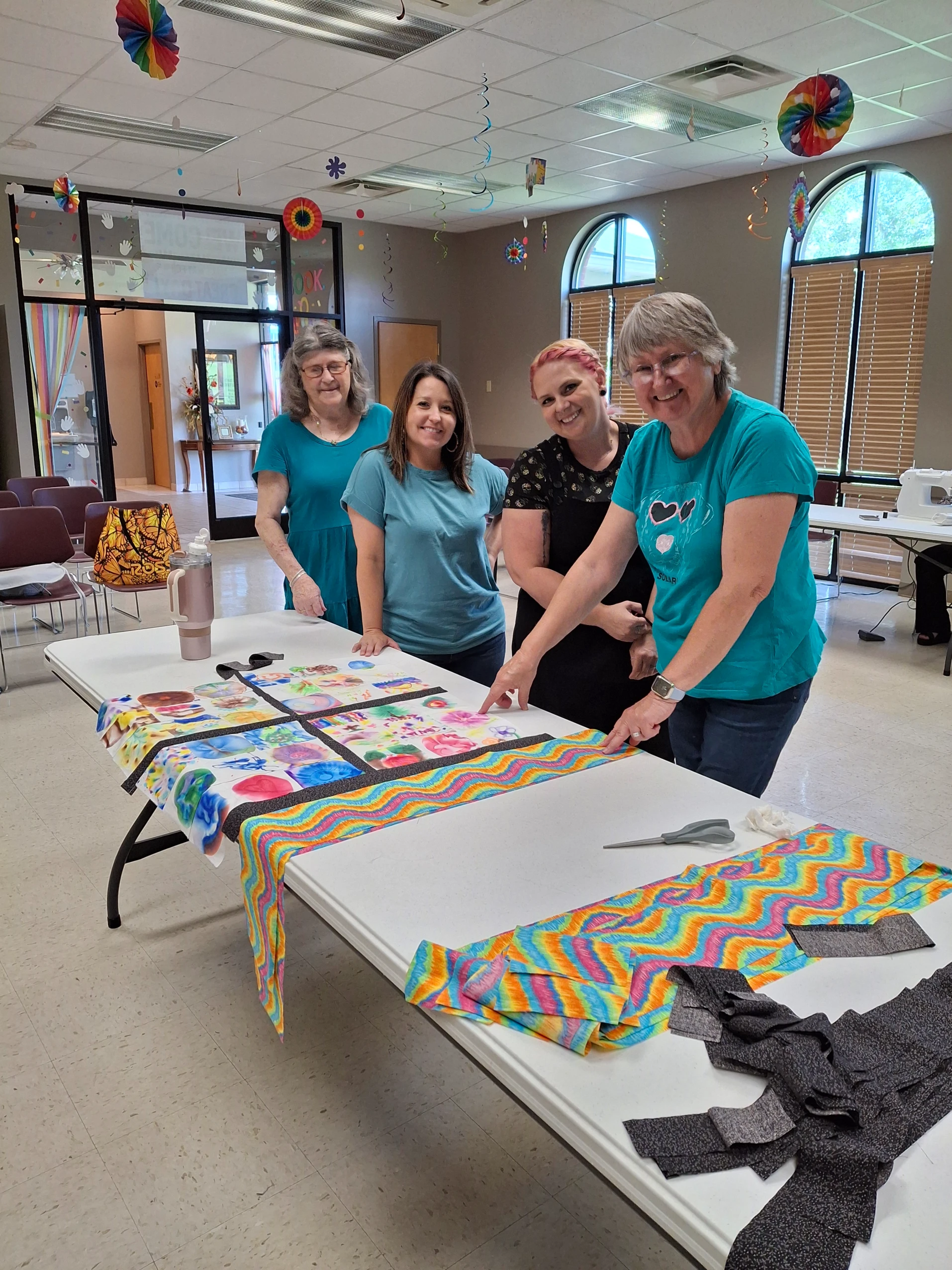 assembling the quilt