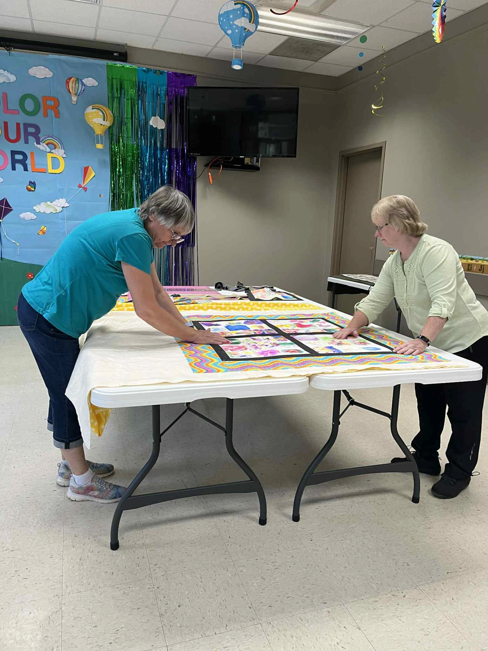 assembling the quilt