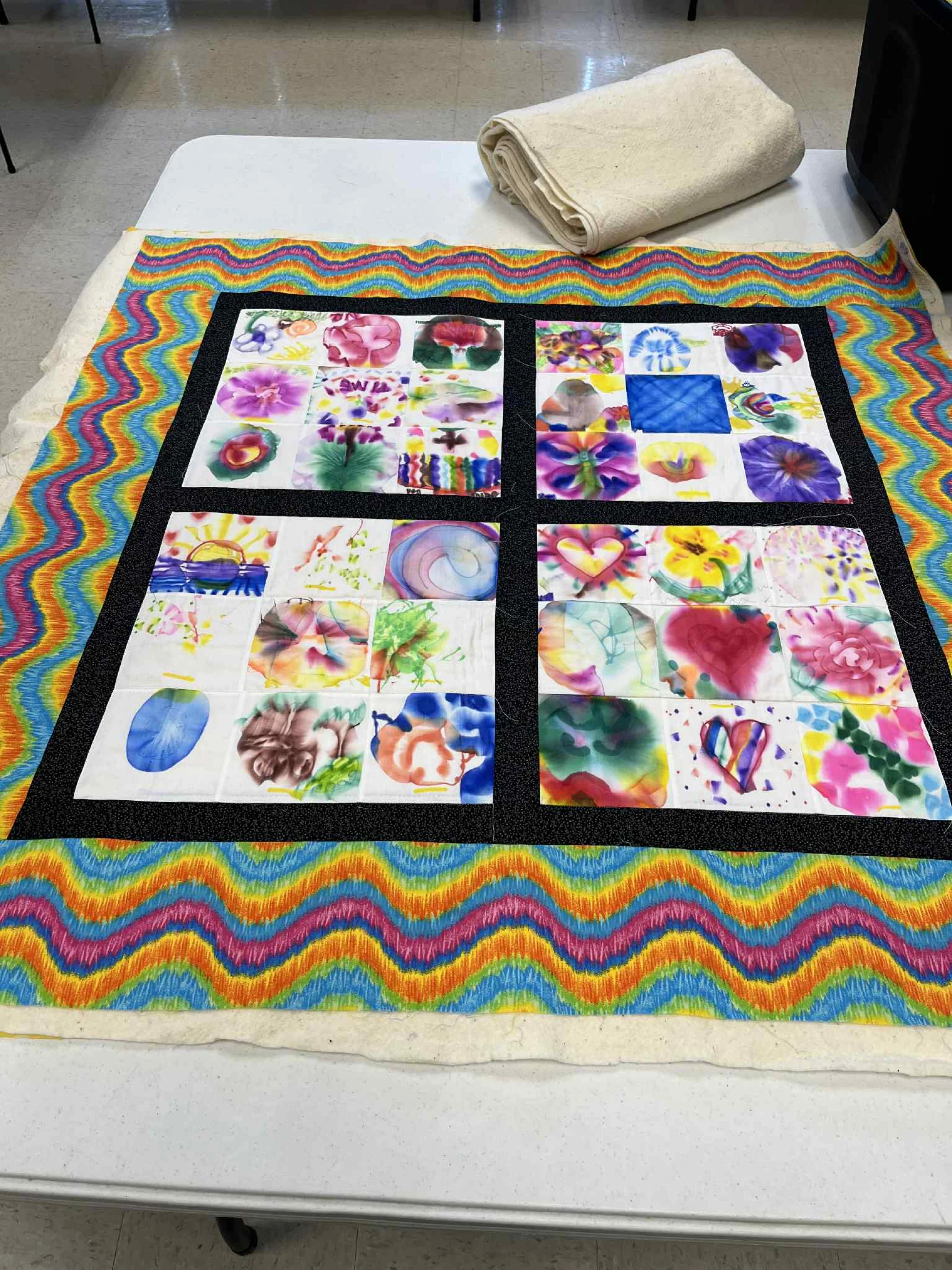 assembling the quilt